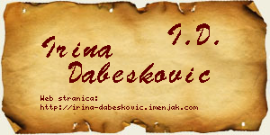 Irina Dabesković vizit kartica